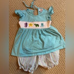 Busy Bee Smocks - sea creatures shorts set